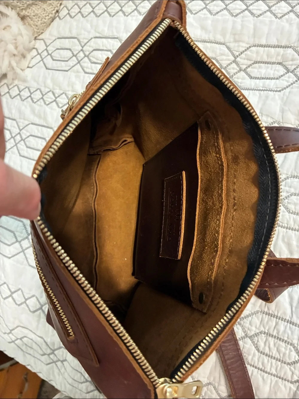 NWOT!!Portland Leather Chestnut Brown Backpack with Gold Hardware